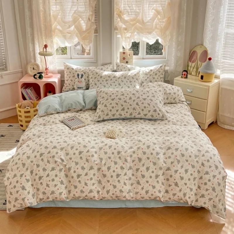 2025 New Spring and Summer Quilt Cover Three-piece Skin-friendly Grinding 13070 High-count Cotton Four-piece Bedding