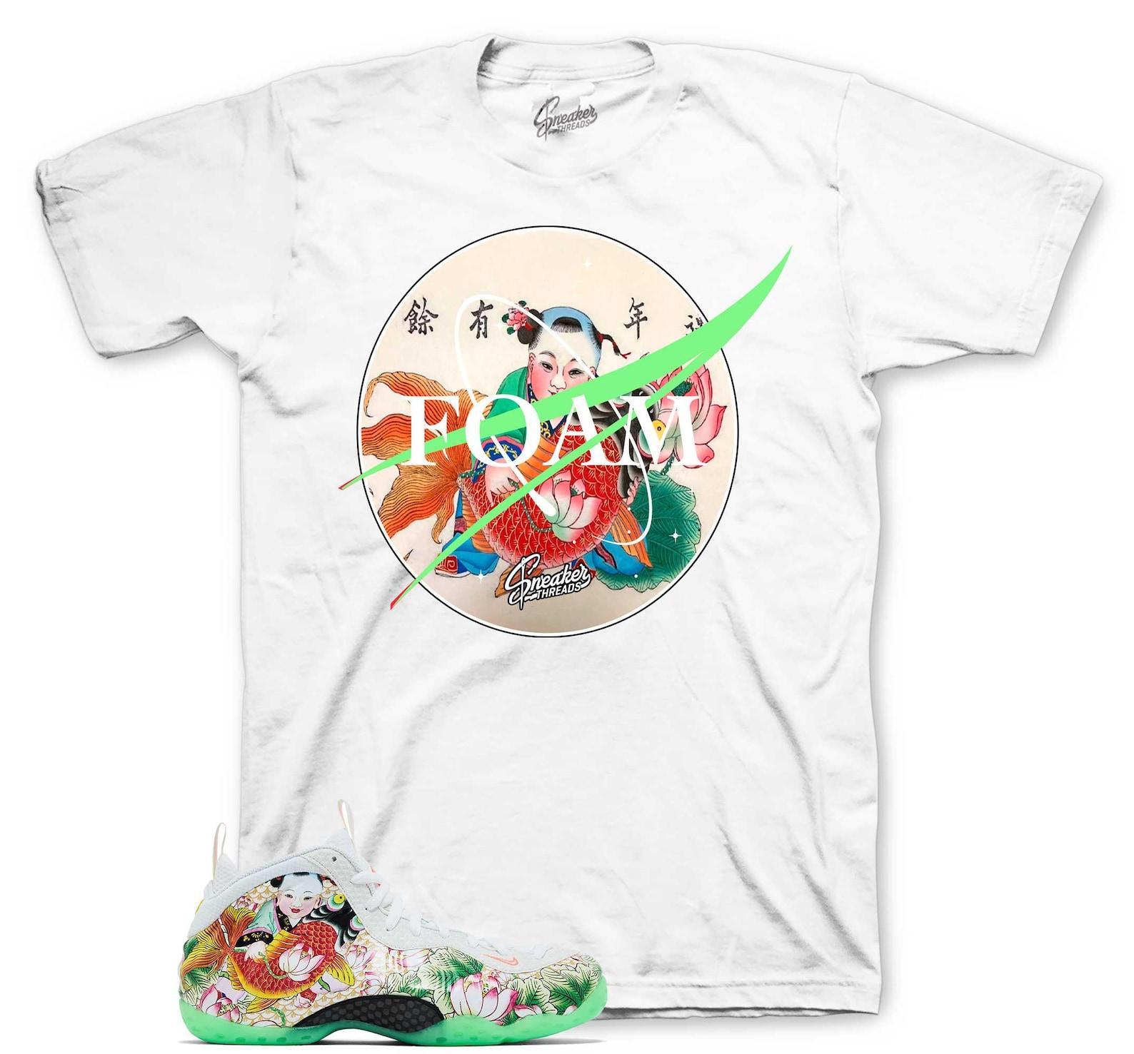 T-Shirt Design To Match Foamposite Tianjin Shoes - Crest Sneaker Tees S