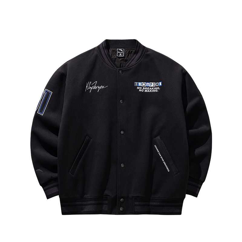 Anta Basketball Series Letter Pattern Single Button Loose Long Sleeve Comfortable Cotton Jacket Men Jackets 152541801-3