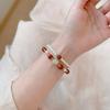 Handmade Red Crisp & Moon Amber Bracelet, New Chinese National Style Women Jewelry, Travel Souvenir