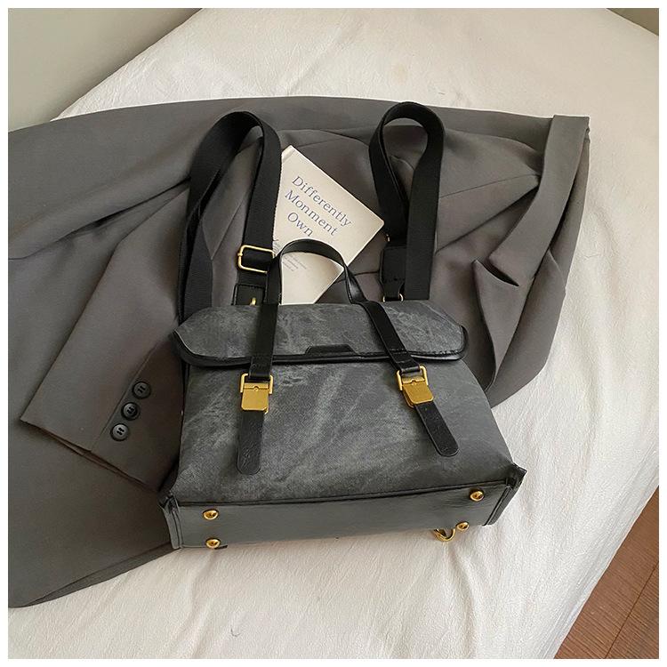 Large Capacity Bag Women's Autumn New Retro Matte Handbag Commuter Bag Single Shoulder Crossbody Double Shoulder Women's Bag