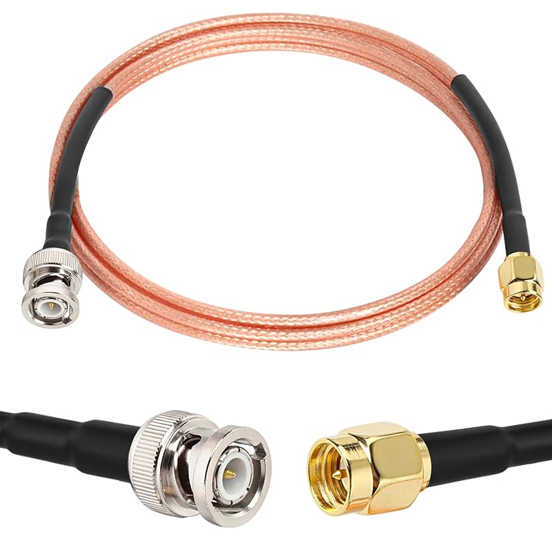 SMA Male to BNC Male Cable 1ft,2 Pack SMA to BNC Cable RG316 SMA BNC Adapter Cable for RF Applications/Antennas/Wireless LAN Devices/Wi-Fi Radios