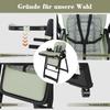 Chaise Haute Bébé 2-en-1 avec Fonction à Bascule, Harnais de Sécurité 5 Points, Roues Blocables, Plateau Amovible, Pliable et Réglable en Hauteur, Vert Foncé
