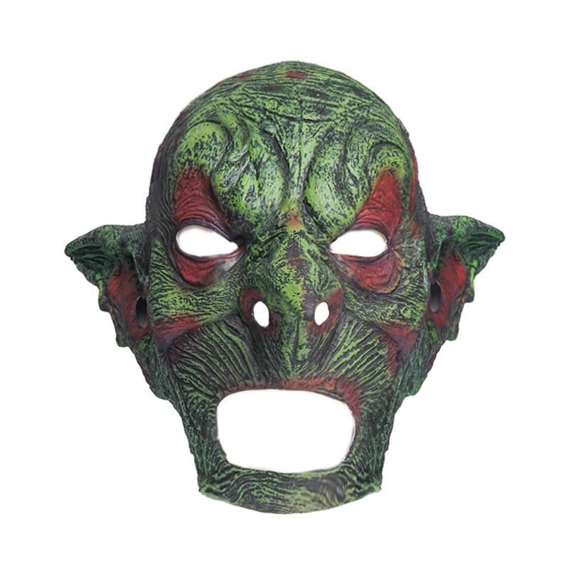 Masque d'Horreur Elfe Vert d'Halloween Sorcière Vieille Fête Cosplay
