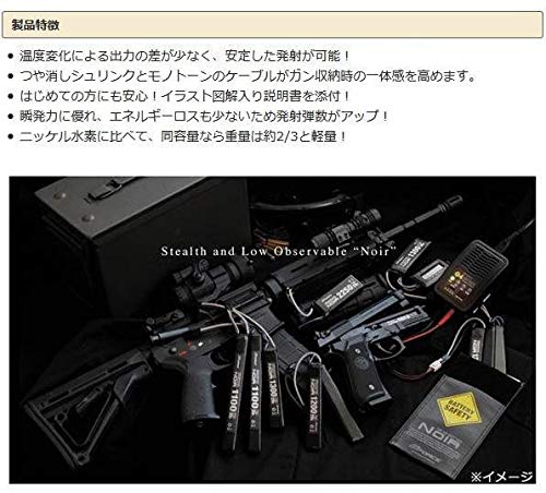 Noir LiPo 7.4V 1100mAh PEQ-in Type GFG906 [Official Japanese Product]