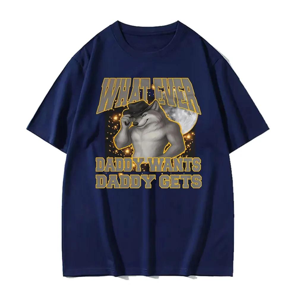 2526 Alpha Wolf Daddy Vintage Humor Gift Tee Shirt Men Women Fashion Gothic Short Sleeve Tshirts Casual Oversized Streetwear