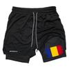 Romania Flag Camouflage Kick Boxing Muay Thai Shorts Men Women Unisex Casual Sportswear Double Layer Quick Dry Training Sport Gym Fitness Workout