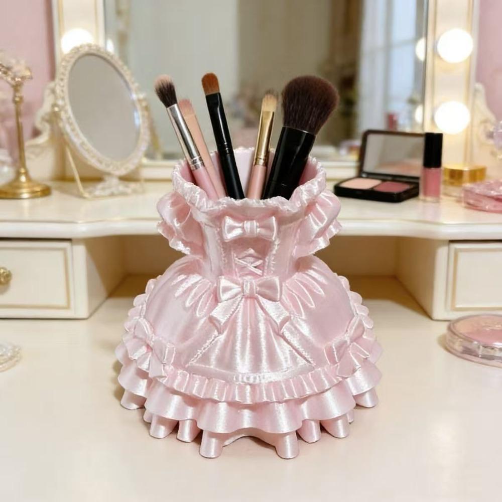 

3D Printed Princess Dress Storage Box Large Capacity Jewelry Storage Box Aesthetic Pen Holder Desk розовый