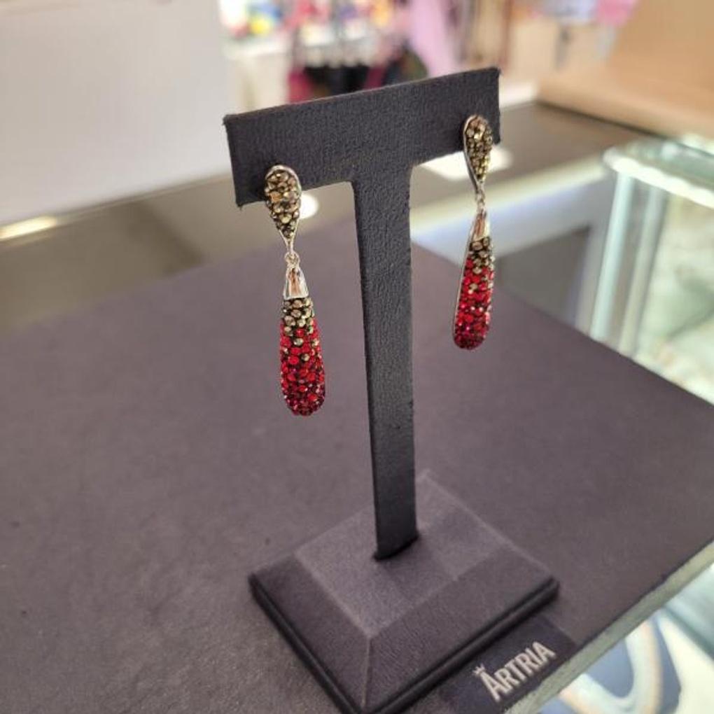 ARTRIA Leather Chain Red Mix Earrings OGGERFR0001HRF