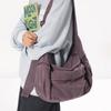 100% Cotton Shoulder Bags Women Large Capacity Canvas Tooling Packages Korea Style Cloth Crossbody Bags Solid Messenger Bags