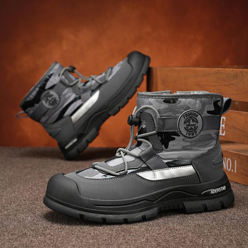 Men Snow Shoes Casual Winter Plush Warm Boots Platform Sneakers Male High Tops Cotton Shoes