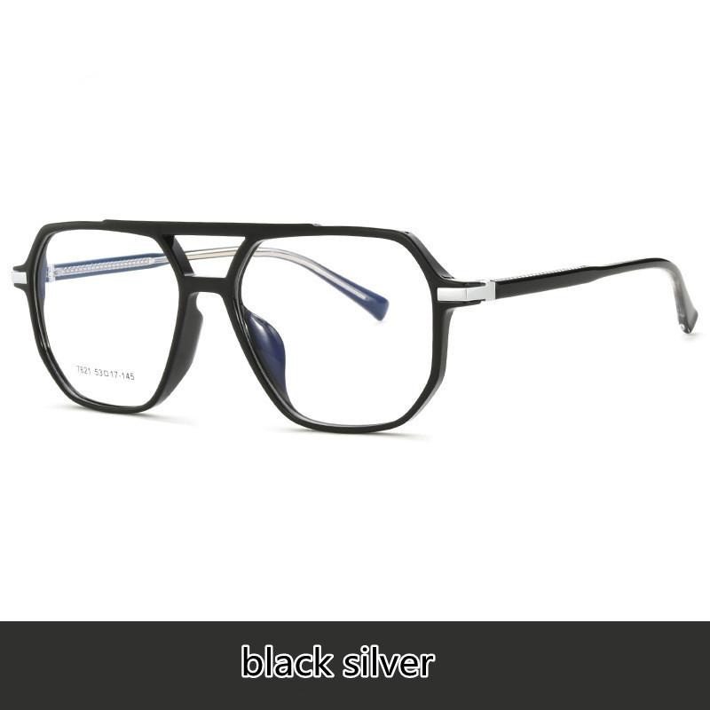 Transparent Double Beam Retro Flat Spectacles Myopia Glasses Frame Men And Women Trend Eyeglasses Optical Prescription Eyewear