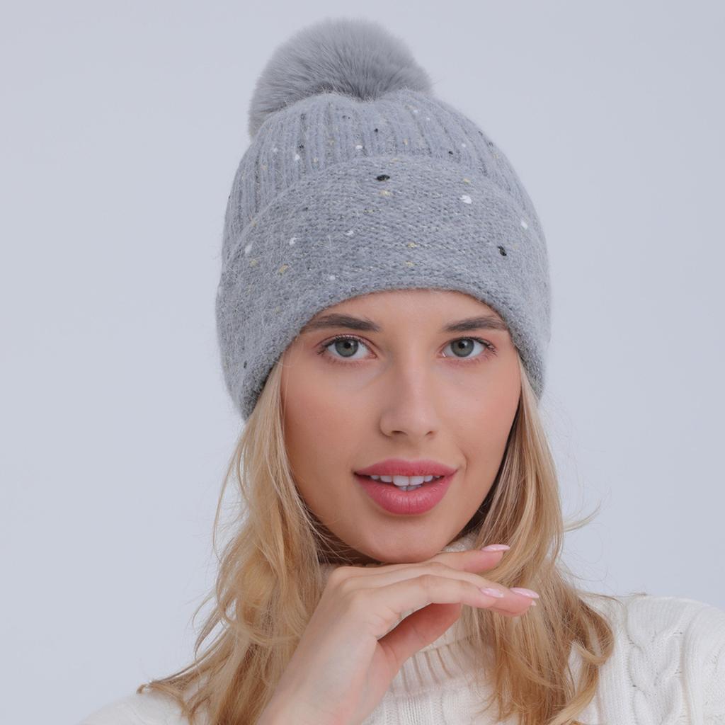 New Autumn and Winter Velvet Thickened Knitted Hat Soft Imitation Rabbit Fur Fashionable Warm and Cold Proof Beret