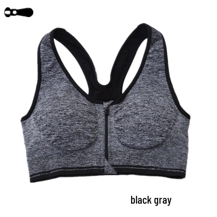 Classic Zip-Front Shockproof Sports Bra Plus Size Women's Yoga Vest