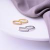 Korean Style U-Shaped 925 Sterling Silver Geometric Ear Clips Light Luxury Inlaid Diamond Earrings for Women Fine Hoop Fashion