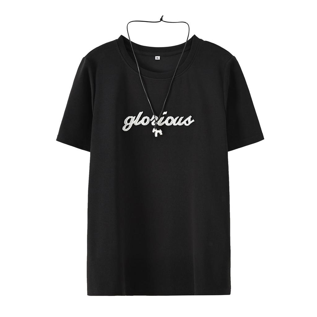 Zhi Xuan Plus Size Korean Style Women's Simple Short Sleeve Pullover T-Shirt - Spring 2026 Loose Casual Slimming Top