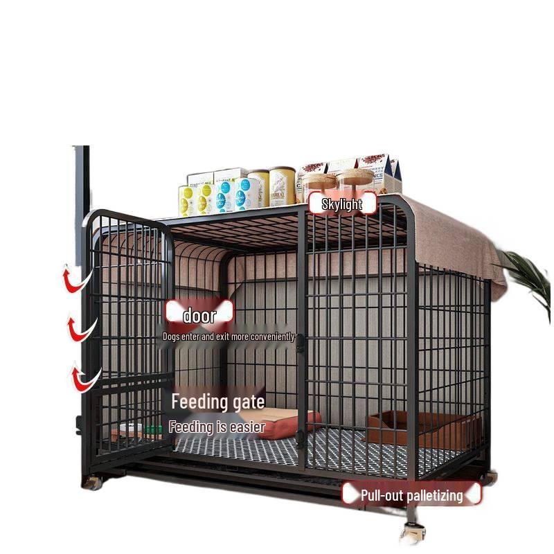 Indoor Dog Cage with Toilet for Medium to Large Breeds - Border Collie, Golden Retriever, Bichon