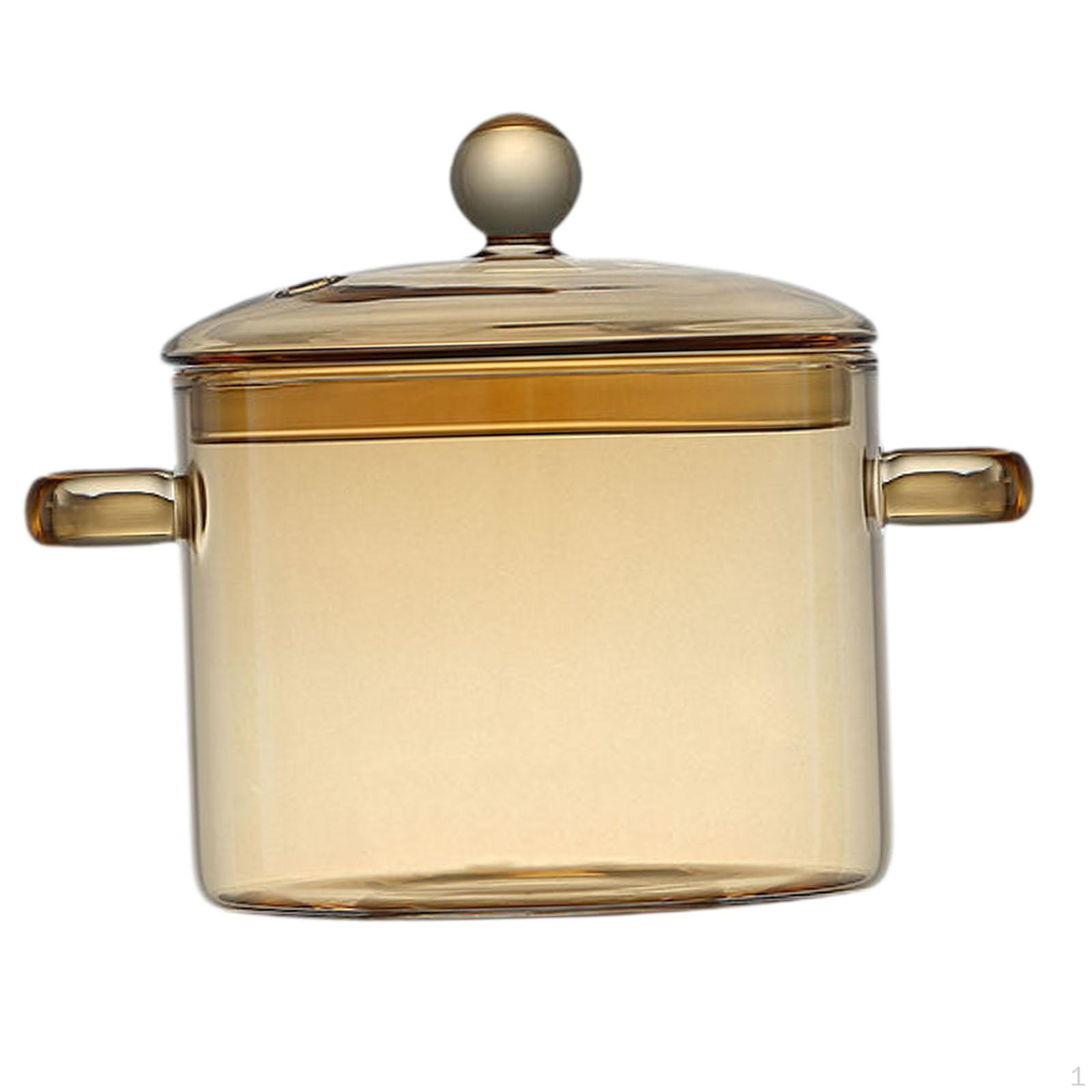 

Прозрачная стеклянная кастрюля с крышкой для универсального приготовления пищи clear brown 1300ml