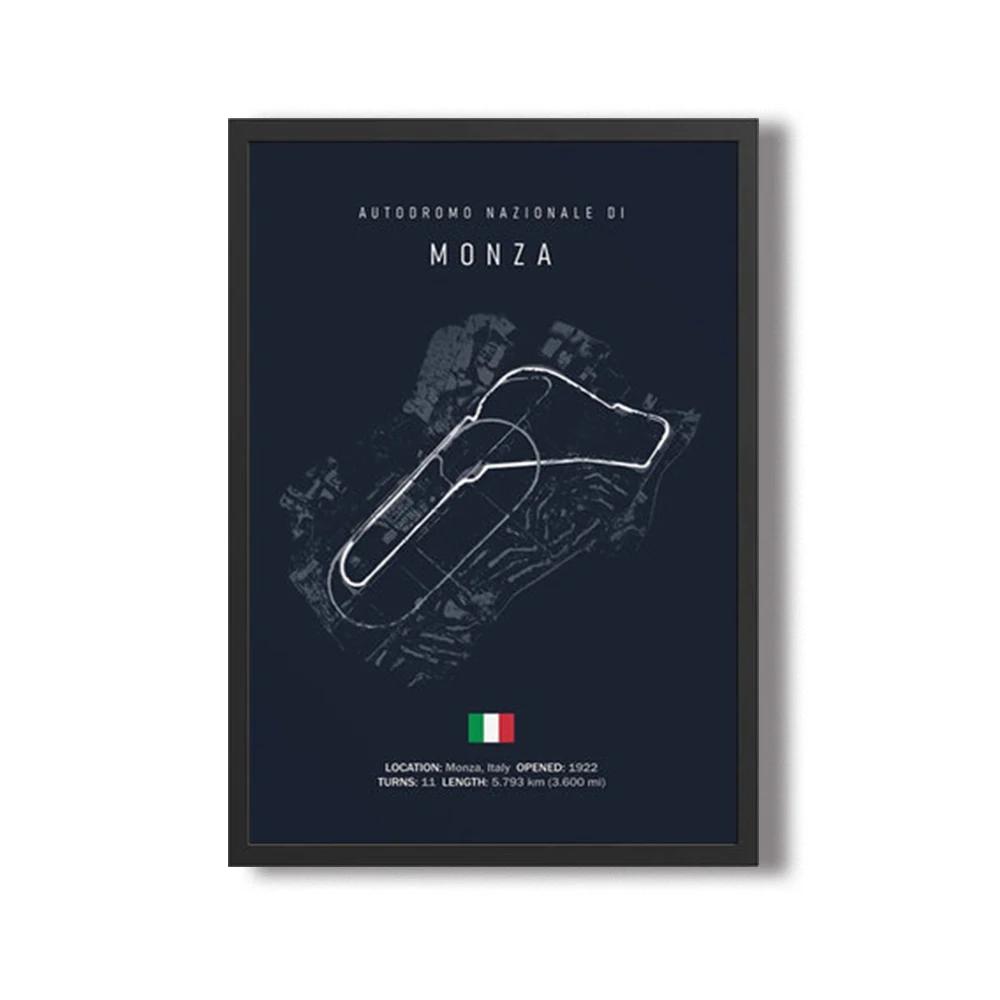 Formula 1 Imola Monaco Okruhová trať Nástěnné umění Plakáty Mapa Světových formulových závodů Dekorace pokoje Plátno Malba Obrázky Tisk Umělecká díla