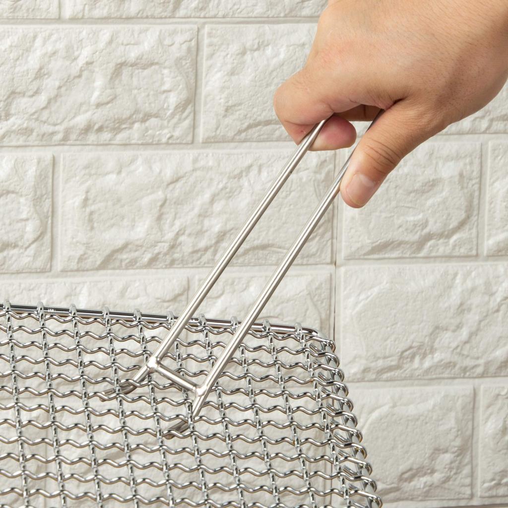 Endo Shoji TKG Grill Grab Holder, Total Length (mm) 255, Stainless Steel Rust-Resistant and Hygienic, Wire Handle for Easy Grip, Ideal for Camping,