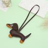 Mini Dachshund Leather Pendant - Cute Cartoon Backpack Charm, Keychain, Car Ornament, Lanyard