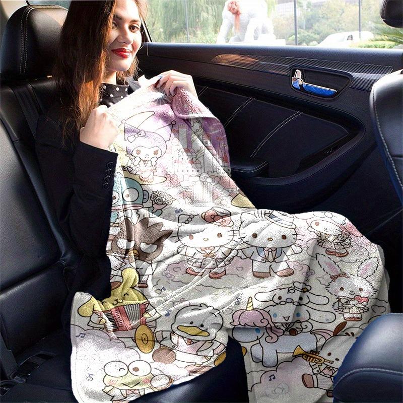 1pc, Sanrio Charming Cartoon Characters Home Decor Blanket: Perfect Gift for Bedroom, Living Room, Travel, Camping, Car, Beach & Office Naps, Cozy Fla