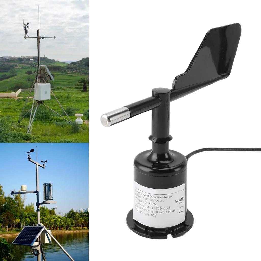 360 Degree Wind Direction Sensor Transmitter, ABS Wind Sensor Animometer Wind Direction Indicator Ideal for Outdoor Use Wind Measuring Supplies