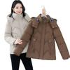 XL fattened large size plaid splicing hooded down cotton-padded jacket women's new loose cotton-padded jacket thickened cotton jacket