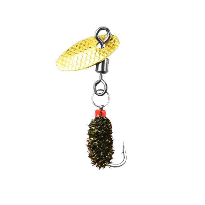 Modified Fly Fishing Hooks with Rotating Sunflower Seed and Mackerel White Stripe Lure - Simulation Insect Bait Cyclone Lure.