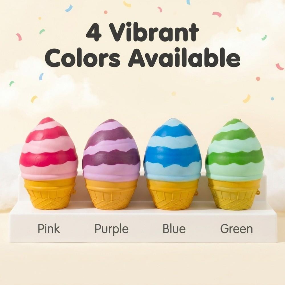 Big Size Ice Cream Squishy Toy Soft TPR Sensory Stress Toy Ice Cream Cone Pinch Le Kids