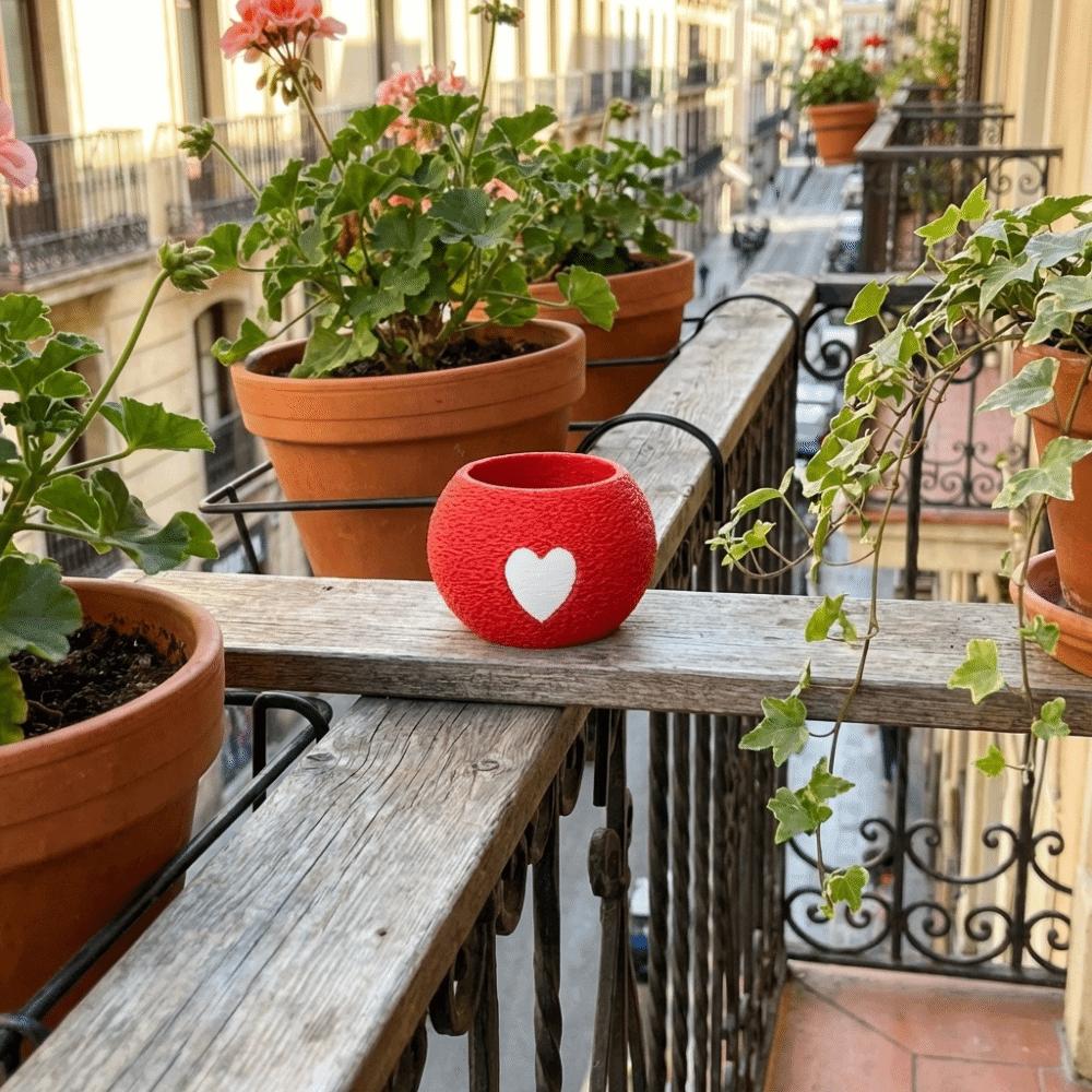 Mini 3D Printed Plant Pot Heart Pattern Eco-Friendly Planter Mini Succulent Pots  Office