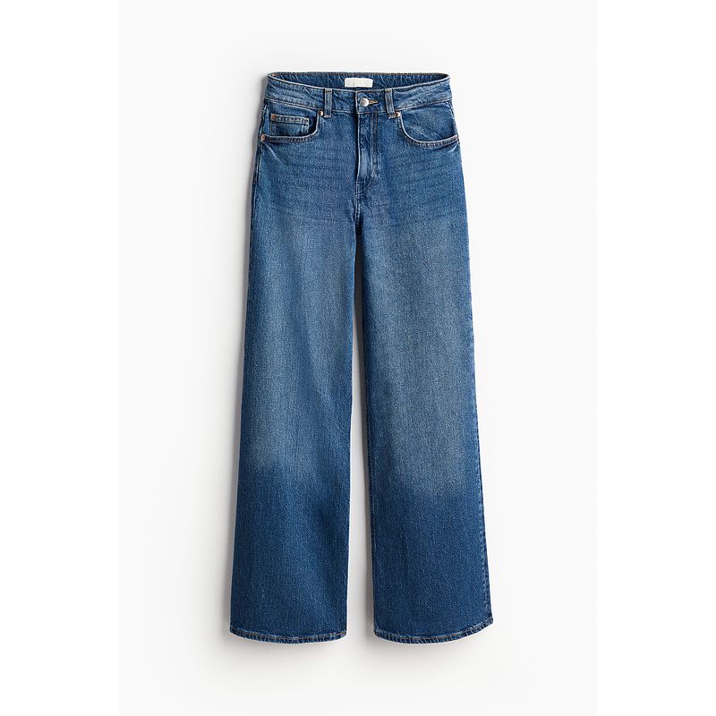 

HM Women s Jeans Autumn Fashion Leisure Commute High Waist Washable Pants Lazy Wide Leg Jeans 1045459 Denim Blue 034 155/64(34)