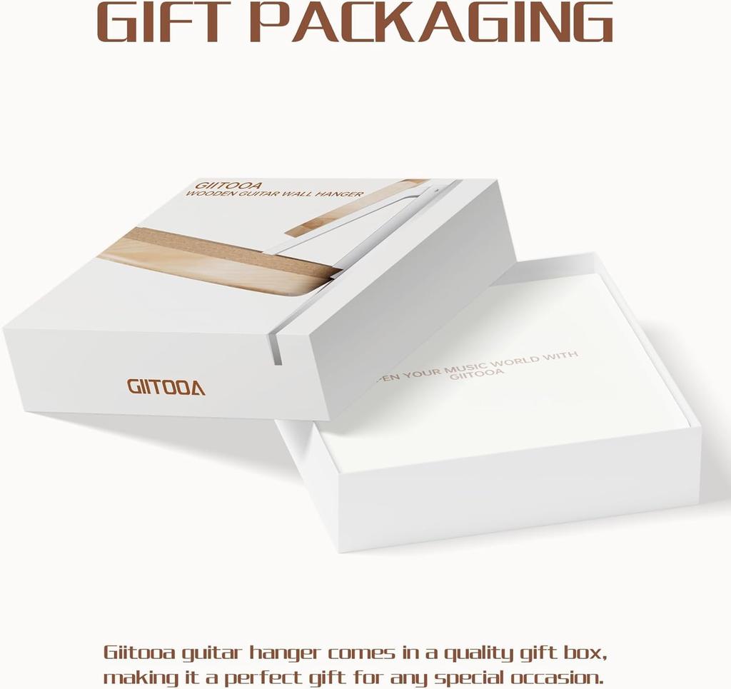 BURNING&LIN Folding Guitar Wall Mount Hanger, Solid Wood and Cork Original Design, Space-Saving Mount Holder, Hook Stand Wall for Acoustic, Banjo,