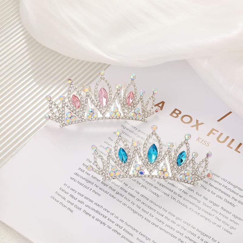 Children's Birthday Crown Hair Comb Princess Fashion Rhinestone Hair Plug Holiday Show Sweet Hairpin Accessories