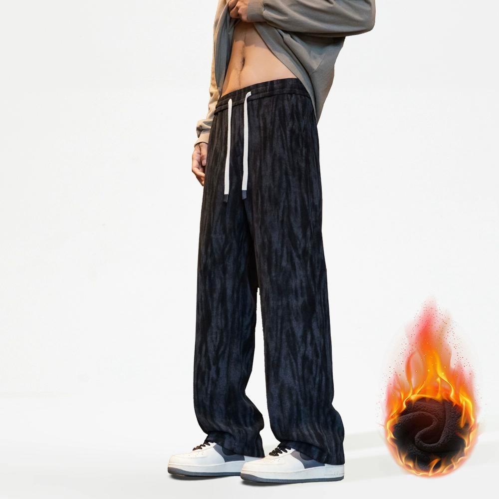 2024 Autumn Winter New Men Fashion Trend Pants Men Casual Loose Comfortable Thick Trousers Male Warm High-Grade Pants