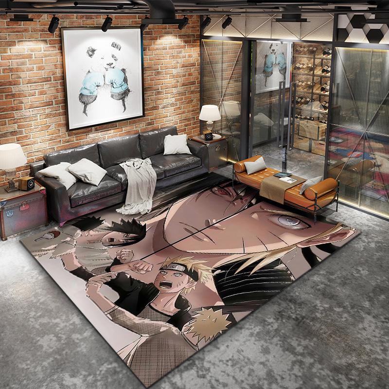 Naruto Fire Determination Carpet Rug For Living Room Bedroom Home Sofa Decoration,kids Play Nonslip Floor Mat