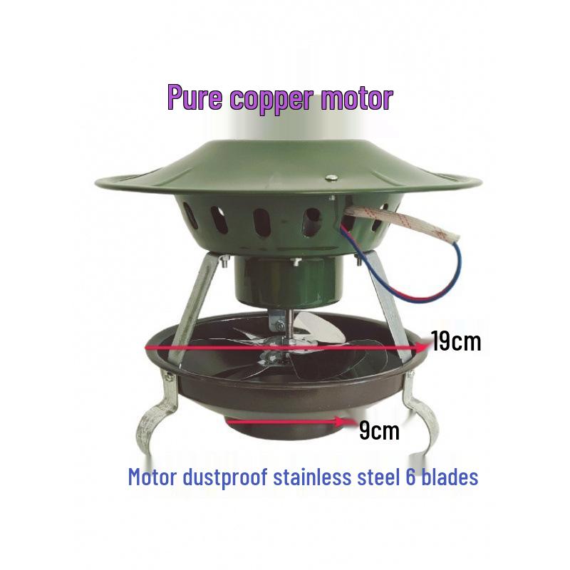 Pure Copper Motor Smoke Extractor: Anti-Backdraft Combustion Booster for Civil Chimneys, Rural Fire Pits, and Boilers