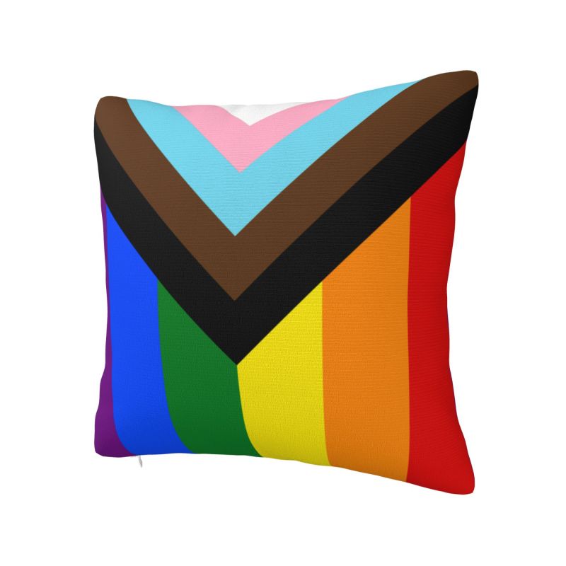 LGBT Progress Pride Flag Cushion Cover 40x40 Cm Soft Polyester Gay Lesbian Throw Pillow Case For Sofa Decoration Pillowcase
