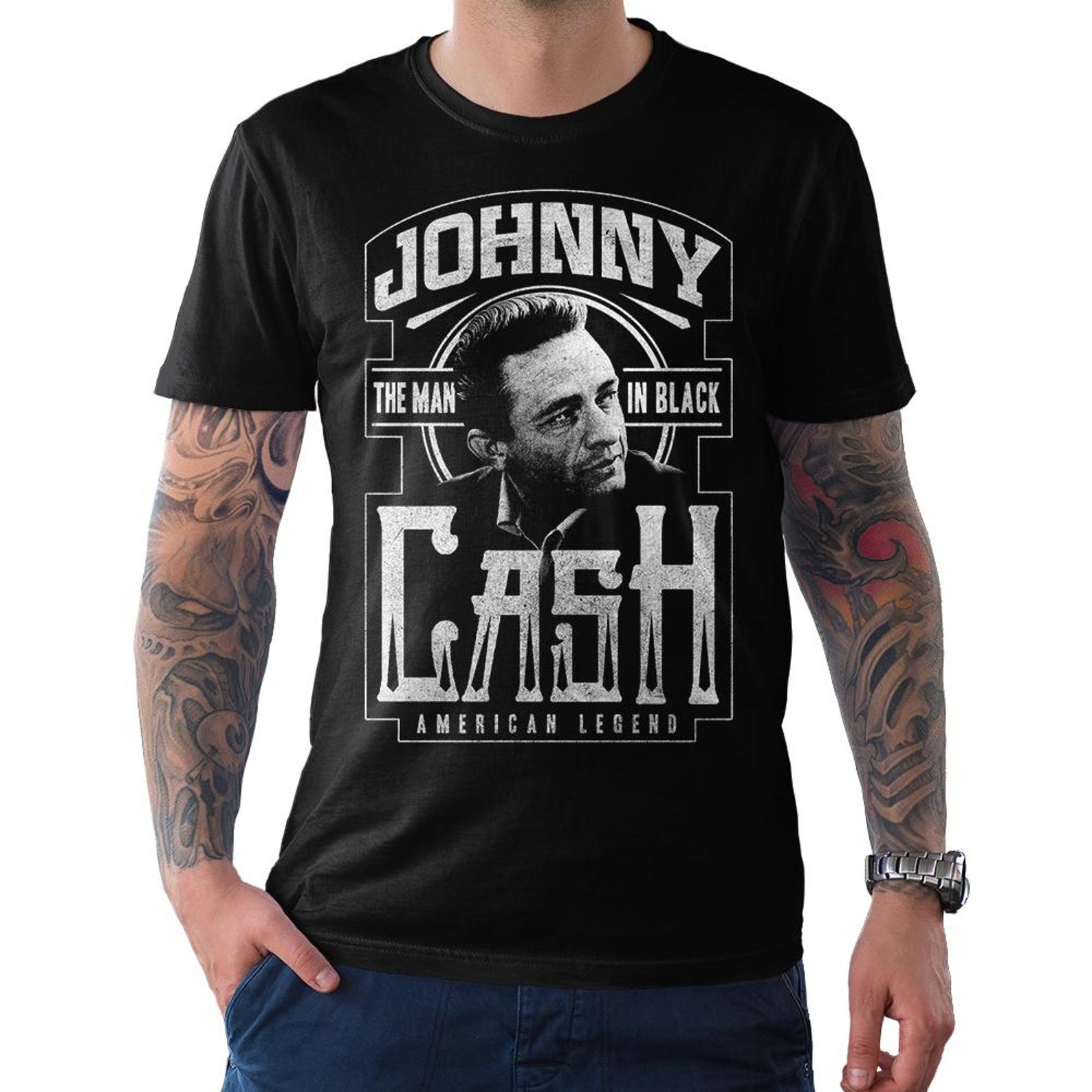 Johnny Cash The Man In Black Vintage T-Shirt, Men s and Women s Sizes S
