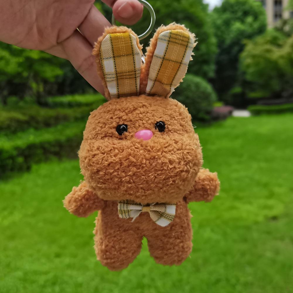 Ins Trendy Cute Pendant Creative Cartoon Girl Heart Rabbit Bear Plush Doll Hanging Bag Schoolbag Accessories