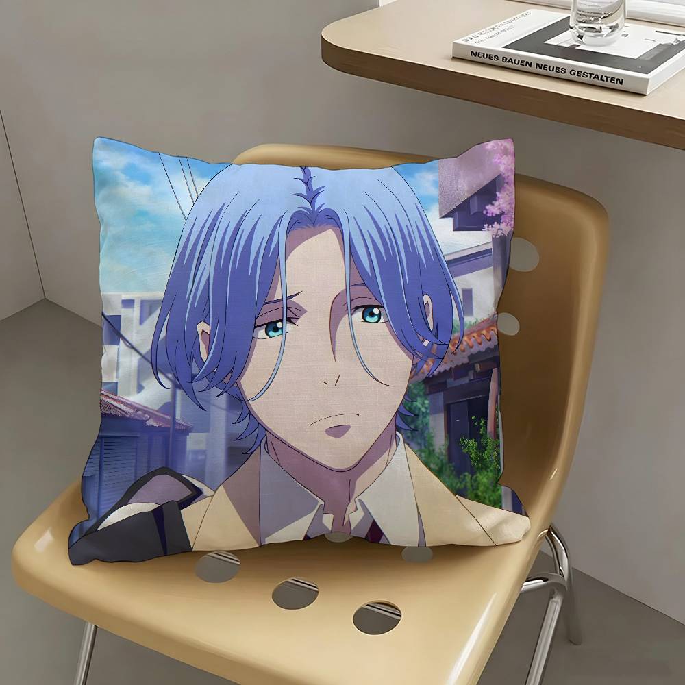 1pc Langa Hasegawa Anime Characters Pillow Case Fashion Square Pillowcase Bedroom Sofa Room Ins Decoration Leisure