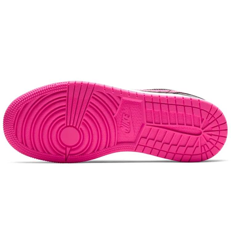 Air Jordan 1 Low Grade School 'Black Hyper Pink' (Unisex) Black / Hyper Pink / White Vintage Basketball Shoes 554723 061