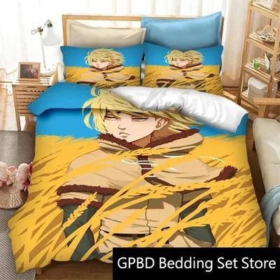 Impression 3D Anime Vinland Saga Ensemble de Literie Double Jumeau King Housse de Couette Couette Taie d'oreiller Garçons Filles Adultes Chambre à Coucher