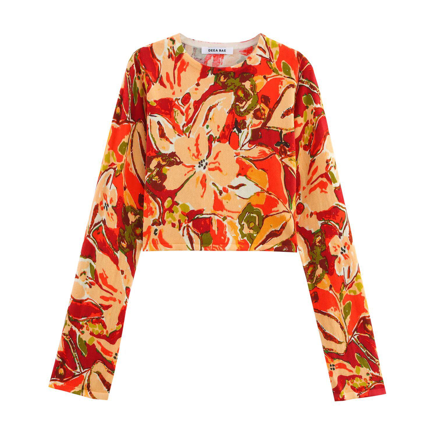 

2025 Весна Женский Европейский и Американский Стиль Модный Принт Вязаный Топ 2142036 Medium цветочный