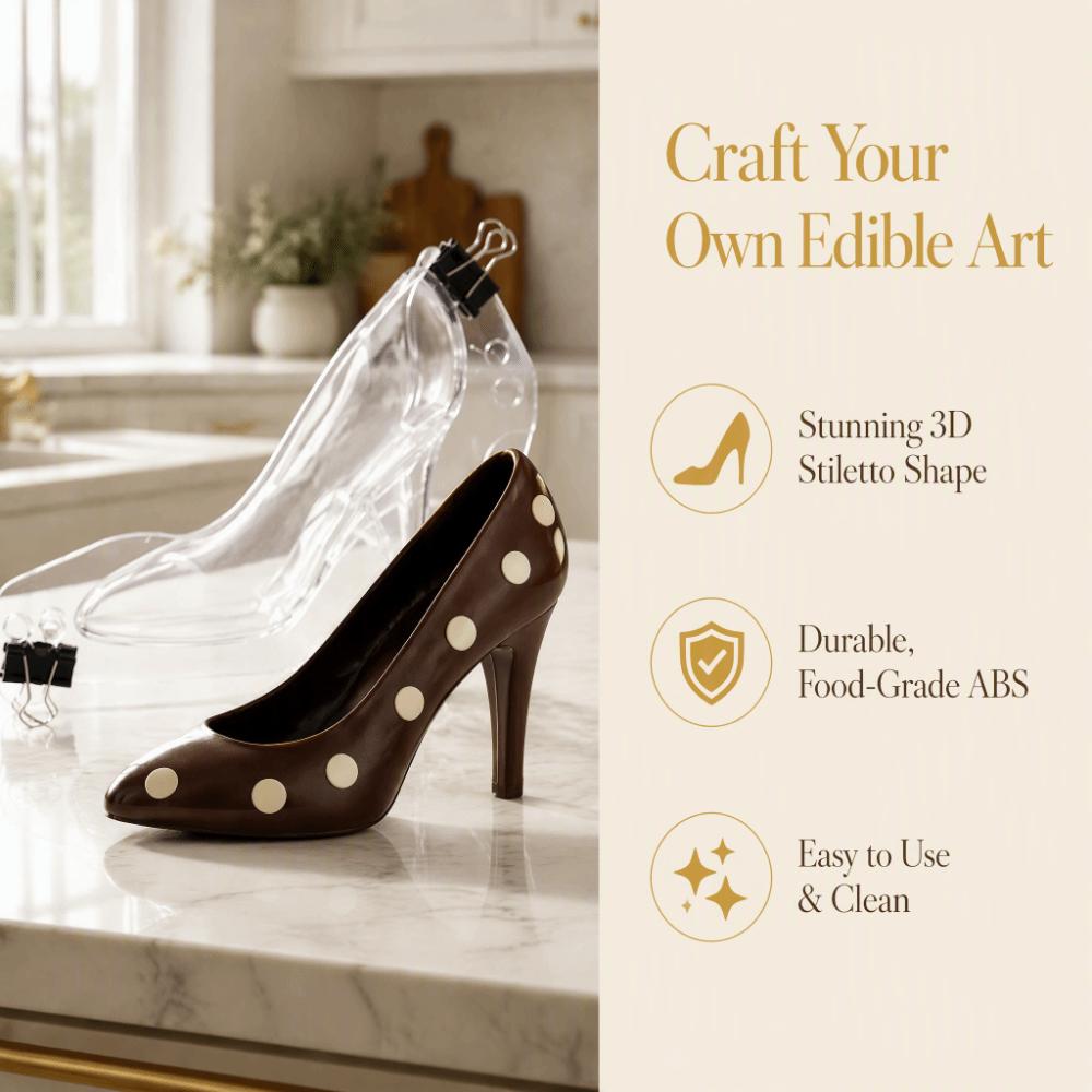 Transparent High Heel Shoe Chocolate Mold ABS Fondant Cake Mold  DIY Home Baking