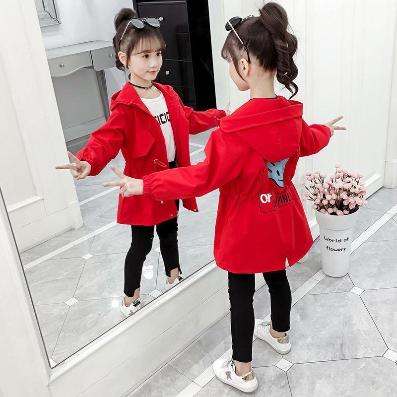 Girls Autumn Jackets Children's Clothing Hooded Outerwear Fashion Windbreaker Top Kids Coat 2 To 12 Years Old Baby Clothes