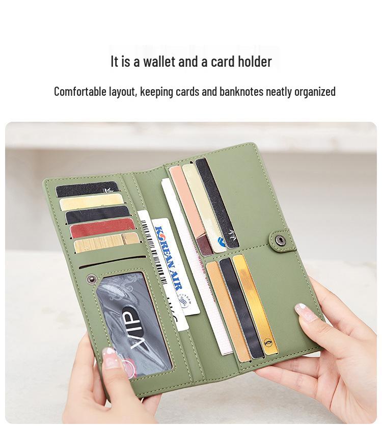 Women's RFID Anti-theft Ultra-thin Wallet with Zipper Closure