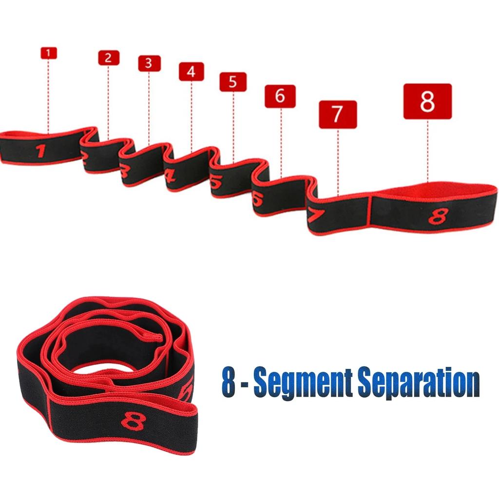 Fasce di resistenza per lo stretching yoga Cintura multi-segmento ad alta elasticità per adulti Cintura di stretching assistita da yoga Prodotti per il fitness yoga