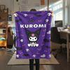 1PC Kuromi Print Flannel Blanket, High quality All Seasons, Home Decor, Warmth and Comfort, Perfect for Christmas Gifts