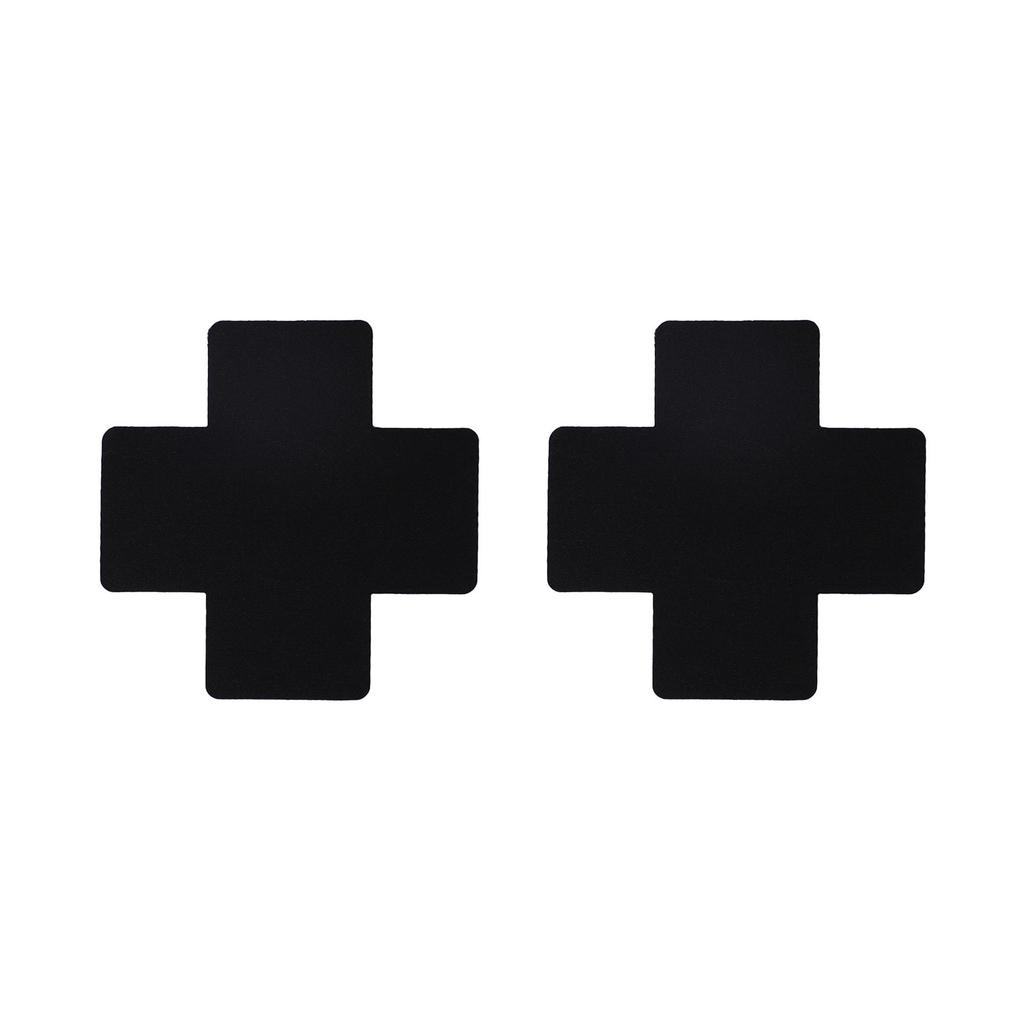 Disposable Black Cross Nipple Pasties - Breathable, Invisible, Anti-Exposure Chest Stickers for Women.